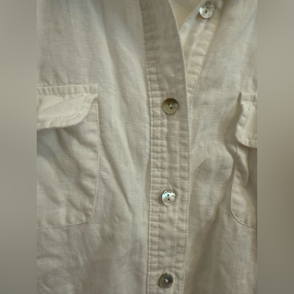 Richard Malcolm Irish Linen Long Sleeve Button Front Blouse Top size Medium - Picture 5 of 10